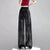 Satin Tie Dye Wideleg Pants Women Drawstring Draped Straight Pants