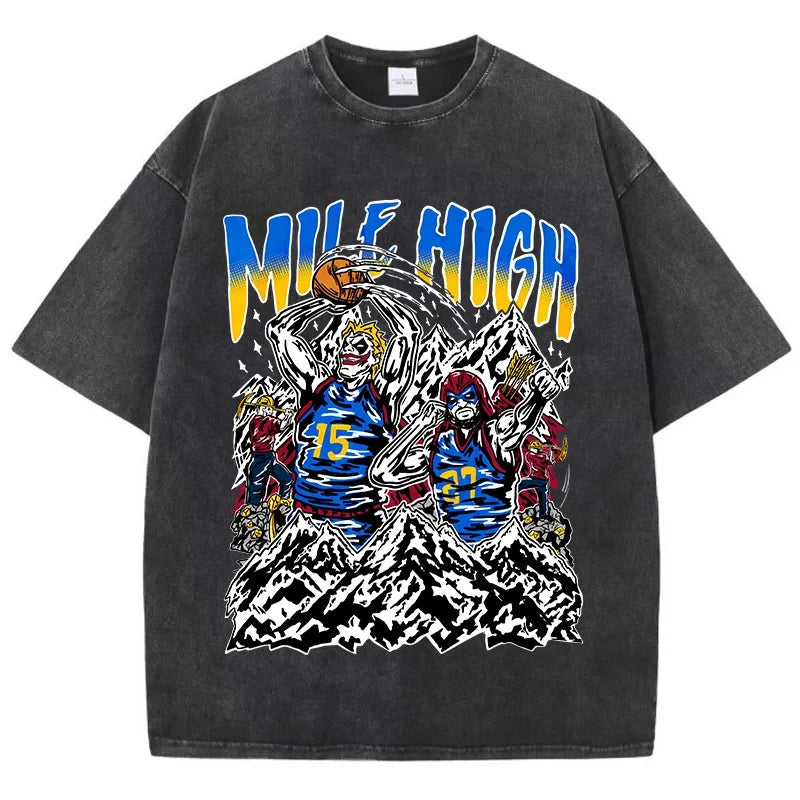 American Vintage Clothing for men mile high Skeleton Basketball Player