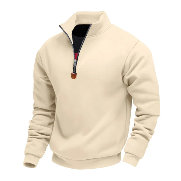 Men's Half Zip Fleece Sweatshirt - Stand Collar Pullover