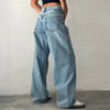 Y2K Baggy Jeans Women Low Rise Straight Leg Streetwear Denim