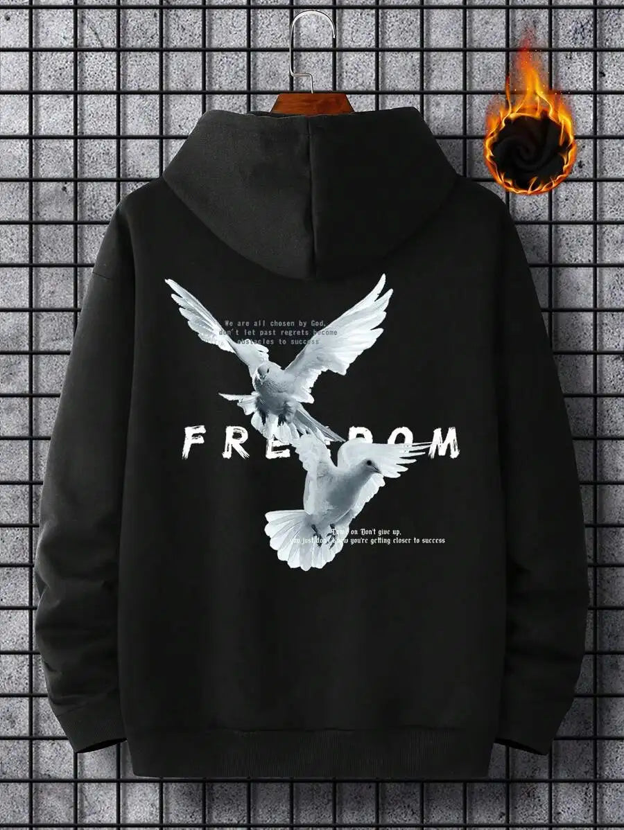 Freedom Dove Graphic Hoodie Men's Streetwear