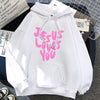 Jesus Loves You Letter Funny Prints Hoodies Women Fleece Pocket