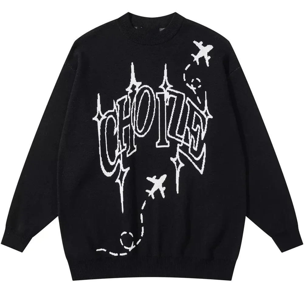 American Autumn Winter Casual Lazy Letter Cartoon Sweater