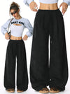 Women High Waisted Wide Leg Pants Drawstring Casual Lounge Trousers