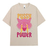 "Pussy Power" Funny Cat T-Shirt Women Vintage