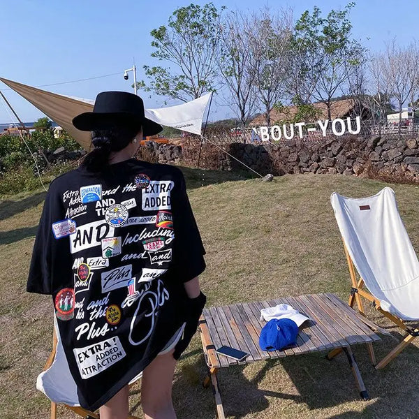 Women’s Pure Cotton Loose T-Shirt Trendy Mid-Length Streetwear