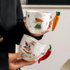 Novelty Vegetable Handle Mug Ceramic 230ml Coffee Cup Cartoon Print