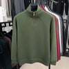 Men's Velvet Hoodie Long Sleeve High Collar Zipper T-