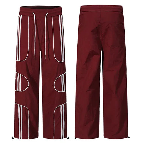 Men's Hip Hop Baggy Track Pants Striped Joggers