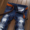 High Quality Ripped Motorcycle Jeans Men Plus Size Straight Denim