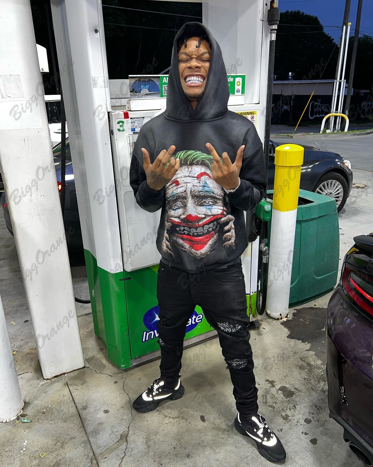 Y2K Clown Print Hoodies im Gothic-Stil