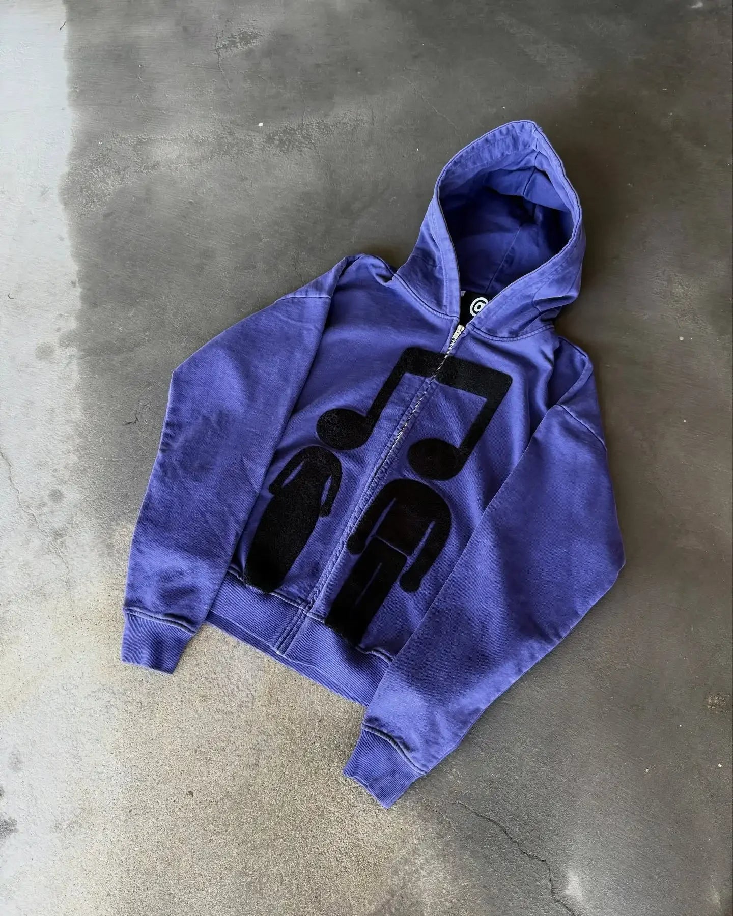 Music Connects Us Oversized Zipper Hoodie Hip Hop Gothic Streetwear