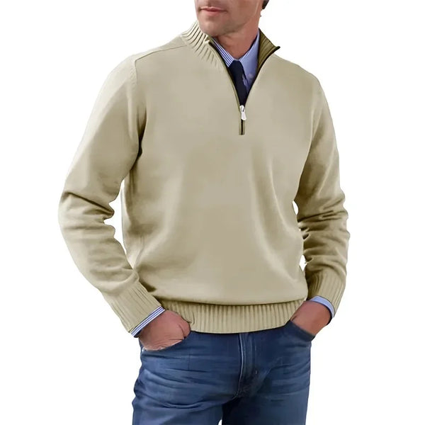 Mens Half Zip Turtleneck Sweater Knit Pullover Warm Jacket Coat