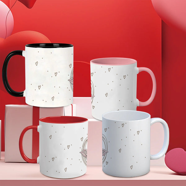 1pc Cupid Pattern 3d Printed Hot Cocoa Mug 11oz Ceramic