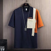 Mens Oversized T Shirt Cooling Fabric Colorblock Summer Breathable