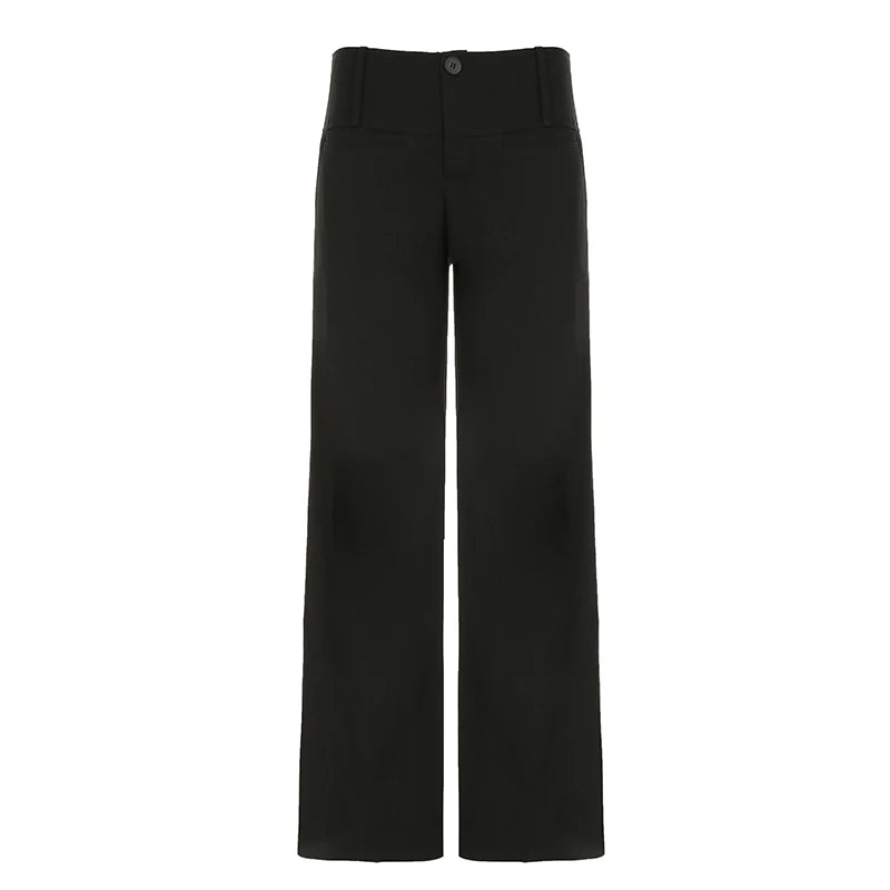 Black High Street Loose Trousers with Pockets