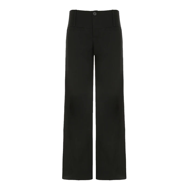 Black High Street Loose Trousers with Pockets