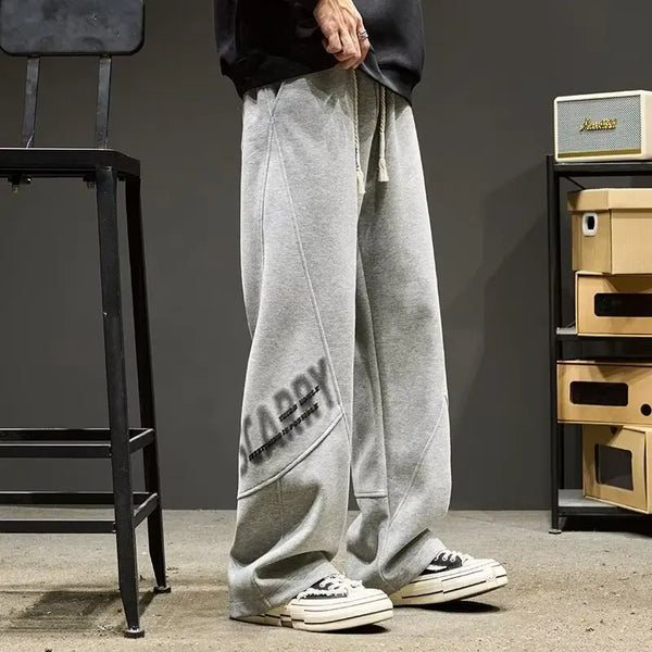 Mens Heavyweight Fleece Joggers Baggy Streetwear Winter Pants