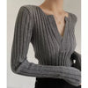 V Neck Base Layer Sweater Women Long Sleeve Slim Knit Fall Winter