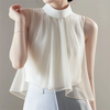 Sleeveless Halter Pleated Blouse – Summer Top for Women