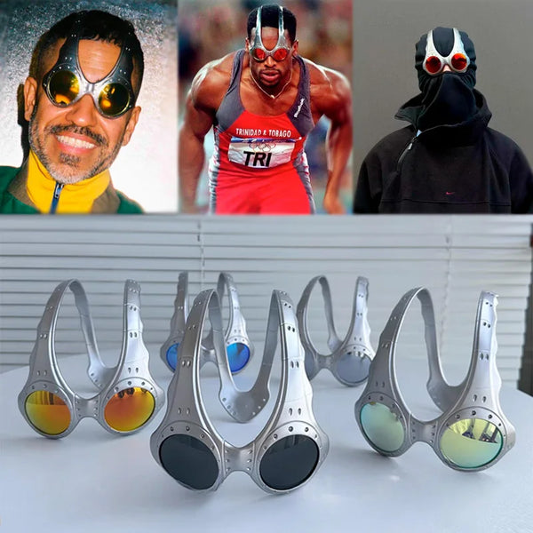 Oak Style OTT FMJ Cyberpunk Silver + Iridium Lens Alien Goggles Sunglasses