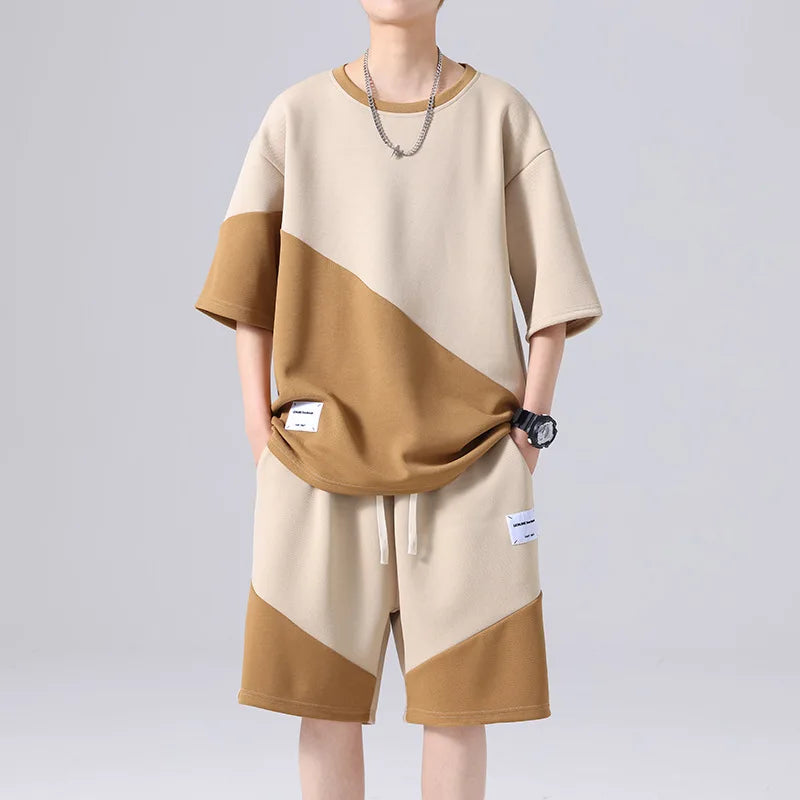 2025 Men’s Summer T-Shirt and Shorts Set Breathable Casual