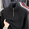 Men's Velvet Hoodie Long Sleeve High Collar Zipper T-