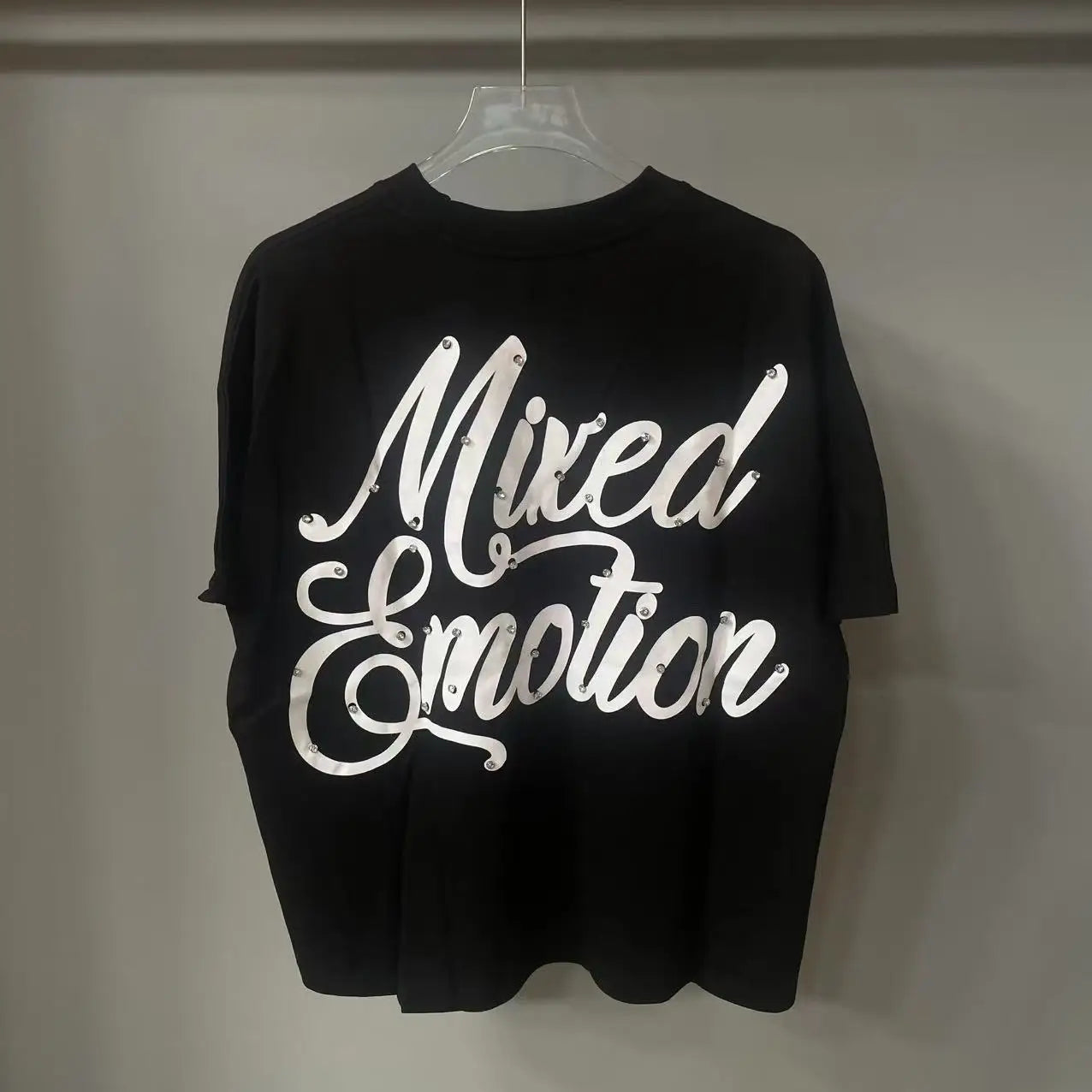 Summer Letter Mixed Emoticon Short Sleeve Tshirts for Men Streetwear Crew Neck