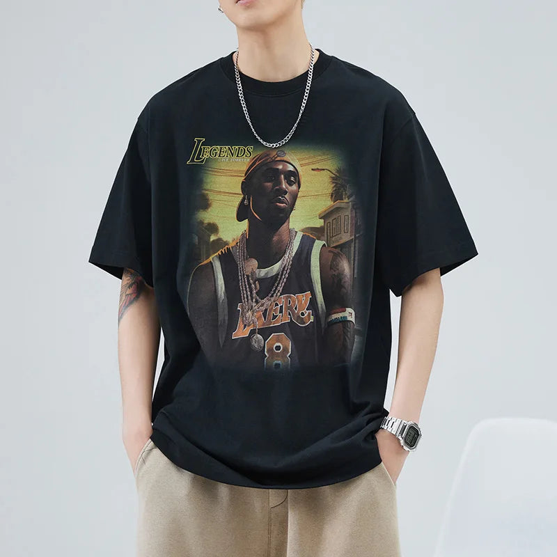 Men’s Hip Hop Summer T-Shirt Cotton Loose Street Fashion Top