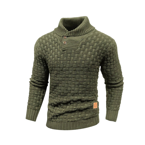 Men's Ribbed Knit Sweater - Crew Neck Pullover Winter Warm