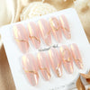 10pcs Gold Metallic 3D Press-On Almond Fake Nails