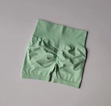 Womens Peach Hip Lifting Sports Shorts High Waist Slimming Running