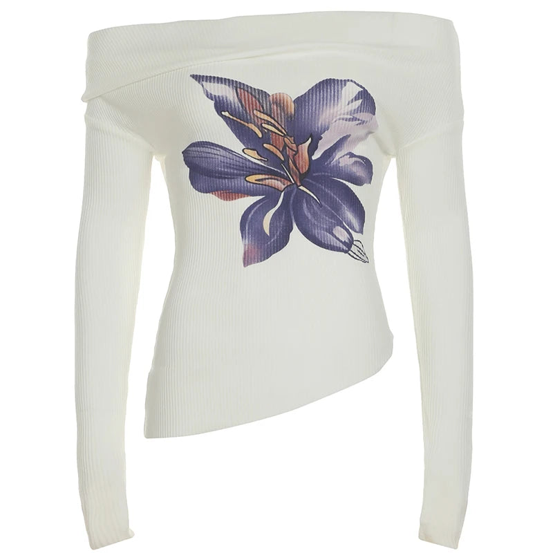 Korean Fashion Slim-Fit Long Sleeve Asymmetric