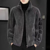 Men’s Lamb Fleece Winter Jacket 2025 – Thick Warm Stand Collar Coat with Zipper Pockets