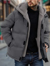 Winter Windproof Men's Jacket Casual Fake Two Hooded