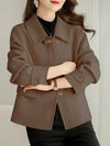 Women's Elegant Short Coat - Winter Office Outerwear Jacket