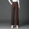 Womens High Waist Velvet Wide Leg Pants Fleece Lined Winter Trousers