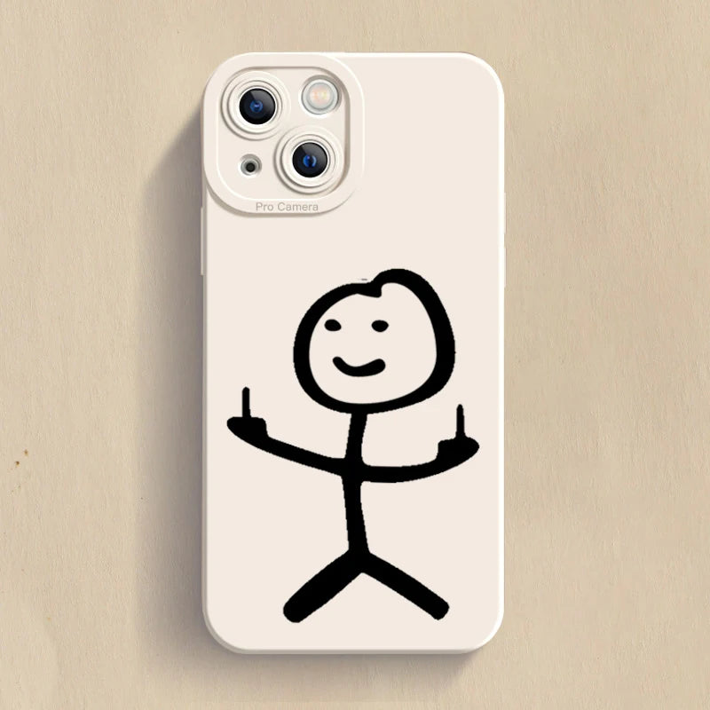 Soft Cartoon Matchman Case For iPhone