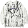 American Street Trend Cartoon Butterfly Jacquard Knitted Round Neck Sweater