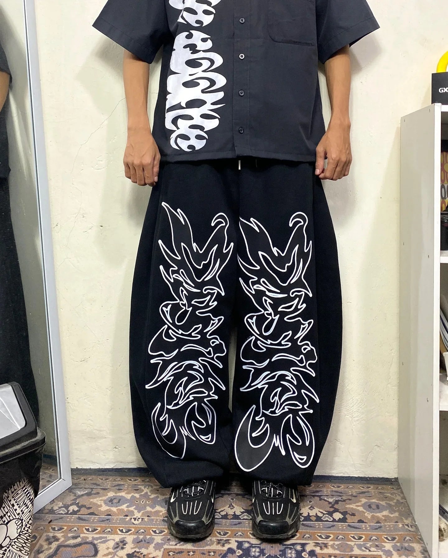 Retro Loose Wide Leg Pants Men Harajuku