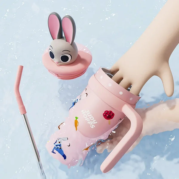 Disney Stitch Tumbler 700ml Insulated Stainless Steel with Straw