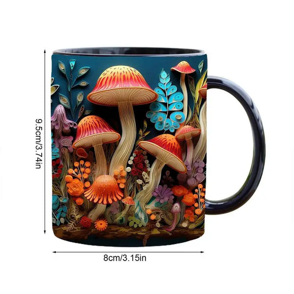 Toadstool Mushrooms Mug 3D Effect Imprint Coffee Mug