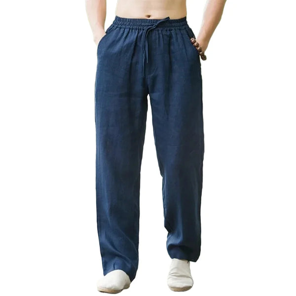 Men's Beach Pants JoggersStreetwear Cotton Linen Sweatpants Casual