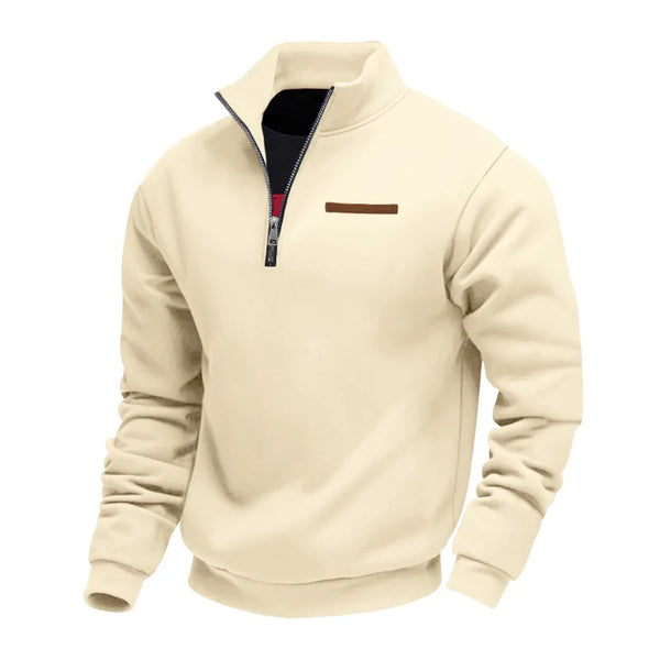 Men's Half Zip Fleece Sweatshirt - Stand Collar Pullover