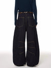 Women Y2K Black Baggy Jeans Straight Leg Cotton Casual Pants
