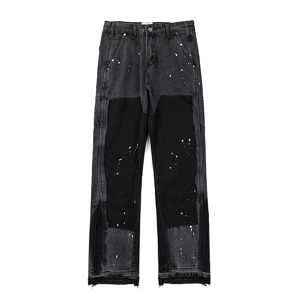 Unique Patchwork Men Flare Jeans 2025 Fashion Trend