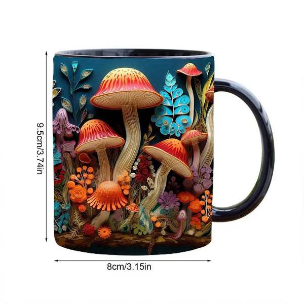 Toadstool Mushrooms Mug 3D Effect Imprint Coffee Mug