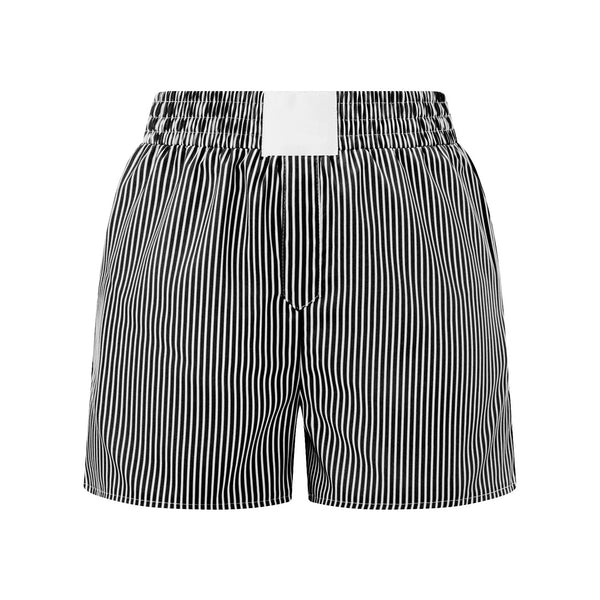Women's Casual Shorts Stripe High Elastic Waist Loose Short Pants Summer