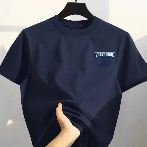 Mens Cotton Tshirt Turtle Graphic Breathable Streetwear