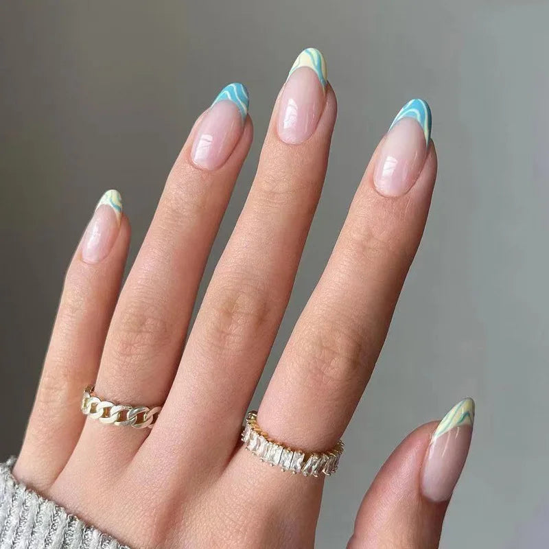 Wavy French Tip Nails